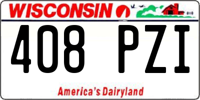 WI license plate 408PZI