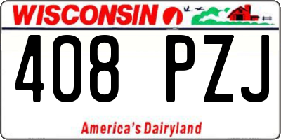 WI license plate 408PZJ