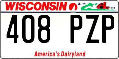 WI license plate 408PZP
