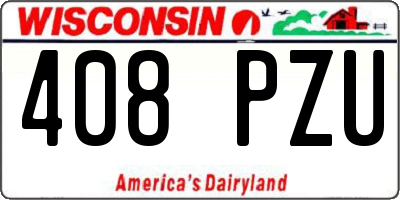 WI license plate 408PZU