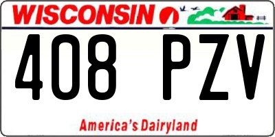 WI license plate 408PZV