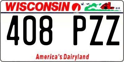 WI license plate 408PZZ