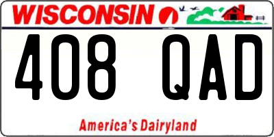 WI license plate 408QAD