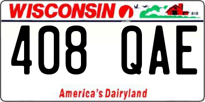 WI license plate 408QAE