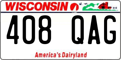 WI license plate 408QAG