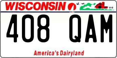 WI license plate 408QAM