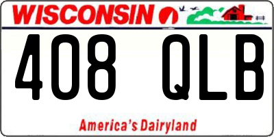 WI license plate 408QLB