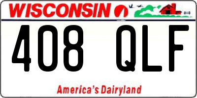 WI license plate 408QLF