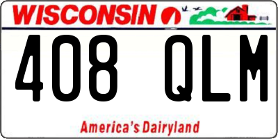WI license plate 408QLM