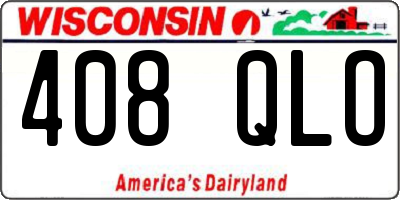 WI license plate 408QLO