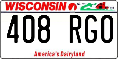 WI license plate 408RGO
