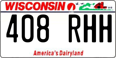 WI license plate 408RHH