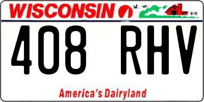 WI license plate 408RHV