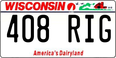 WI license plate 408RIG