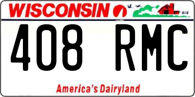 WI license plate 408RMC