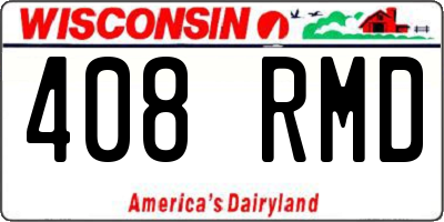 WI license plate 408RMD