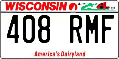 WI license plate 408RMF