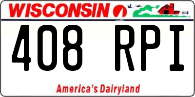 WI license plate 408RPI