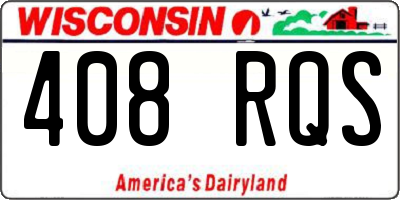 WI license plate 408RQS