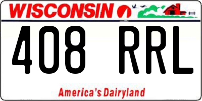 WI license plate 408RRL