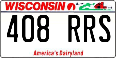 WI license plate 408RRS