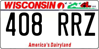 WI license plate 408RRZ