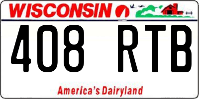 WI license plate 408RTB