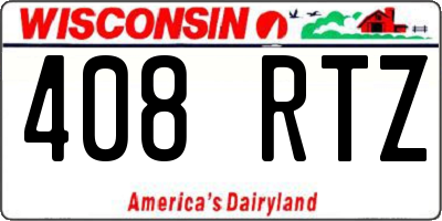 WI license plate 408RTZ