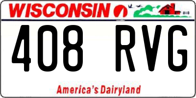 WI license plate 408RVG