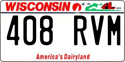 WI license plate 408RVM