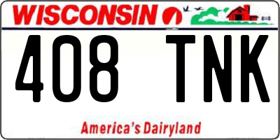 WI license plate 408TNK