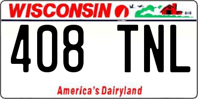 WI license plate 408TNL