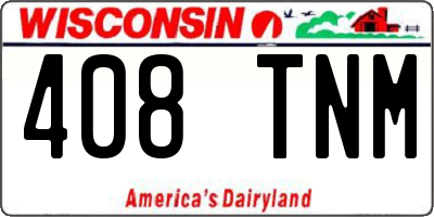 WI license plate 408TNM