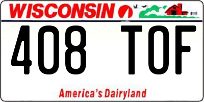 WI license plate 408TOF