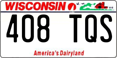 WI license plate 408TQS