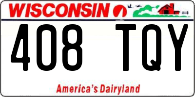 WI license plate 408TQY
