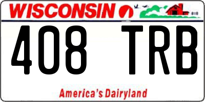 WI license plate 408TRB
