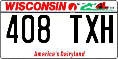 WI license plate 408TXH