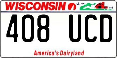 WI license plate 408UCD