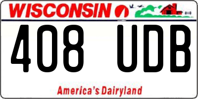 WI license plate 408UDB
