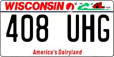 WI license plate 408UHG