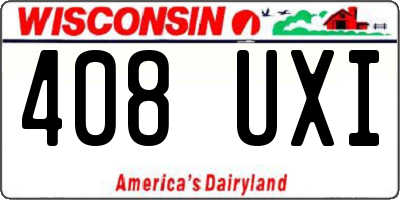 WI license plate 408UXI