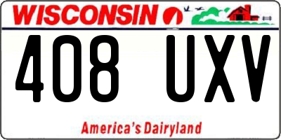 WI license plate 408UXV