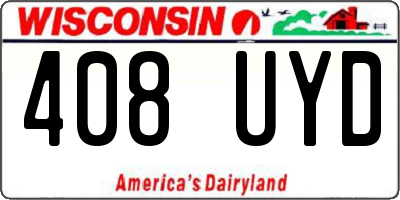 WI license plate 408UYD