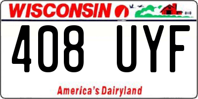 WI license plate 408UYF