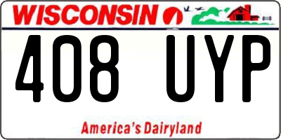 WI license plate 408UYP