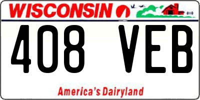 WI license plate 408VEB
