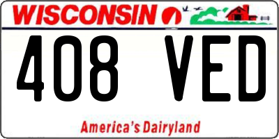 WI license plate 408VED