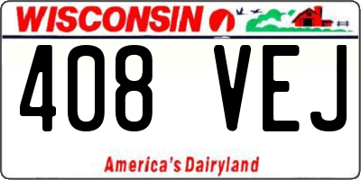 WI license plate 408VEJ