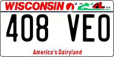 WI license plate 408VEO